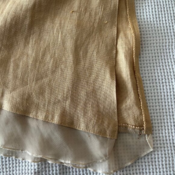 Femmes Je Vous Aime Tan Linen Dress Size Medium / Large - Picture 11 of 11